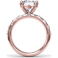 Engagement Ring Setting with Double Row Straight Baguette Diamonds by Fana - 0.82 Carat Total Diamond Weight