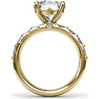 Engagement Ring Setting with Double Row Straight Baguette Diamonds by Fana - 0.82 Carat Total Diamond Weight