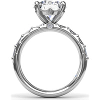 Engagement Ring Setting with Double Row Straight Baguette Diamonds by Fana - 0.82 Carat Total Diamond Weight