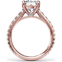 Engagement Ring Setting with Graduated Pavé Shank and Hidden Accent Diamond - 0.73 Carat Total Side Stone Weight by Fana