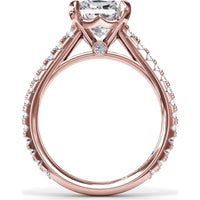 Engagement Ring Setting with Graduated Pavé Shank and Hidden Diamond Accent by Fana - 0.73 Carat Total Diamond Weight