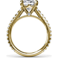 Engagement Ring Setting with Graduated Pavé Shank and Hidden Diamond Accent by Fana - 0.73 Carat Total Diamond Weight