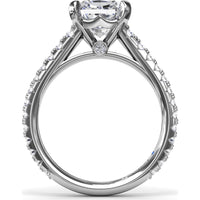 Engagement Ring Setting with Graduated Pavé Shank and Hidden Diamond Accent by Fana - 0.73 Carat Total Diamond Weight