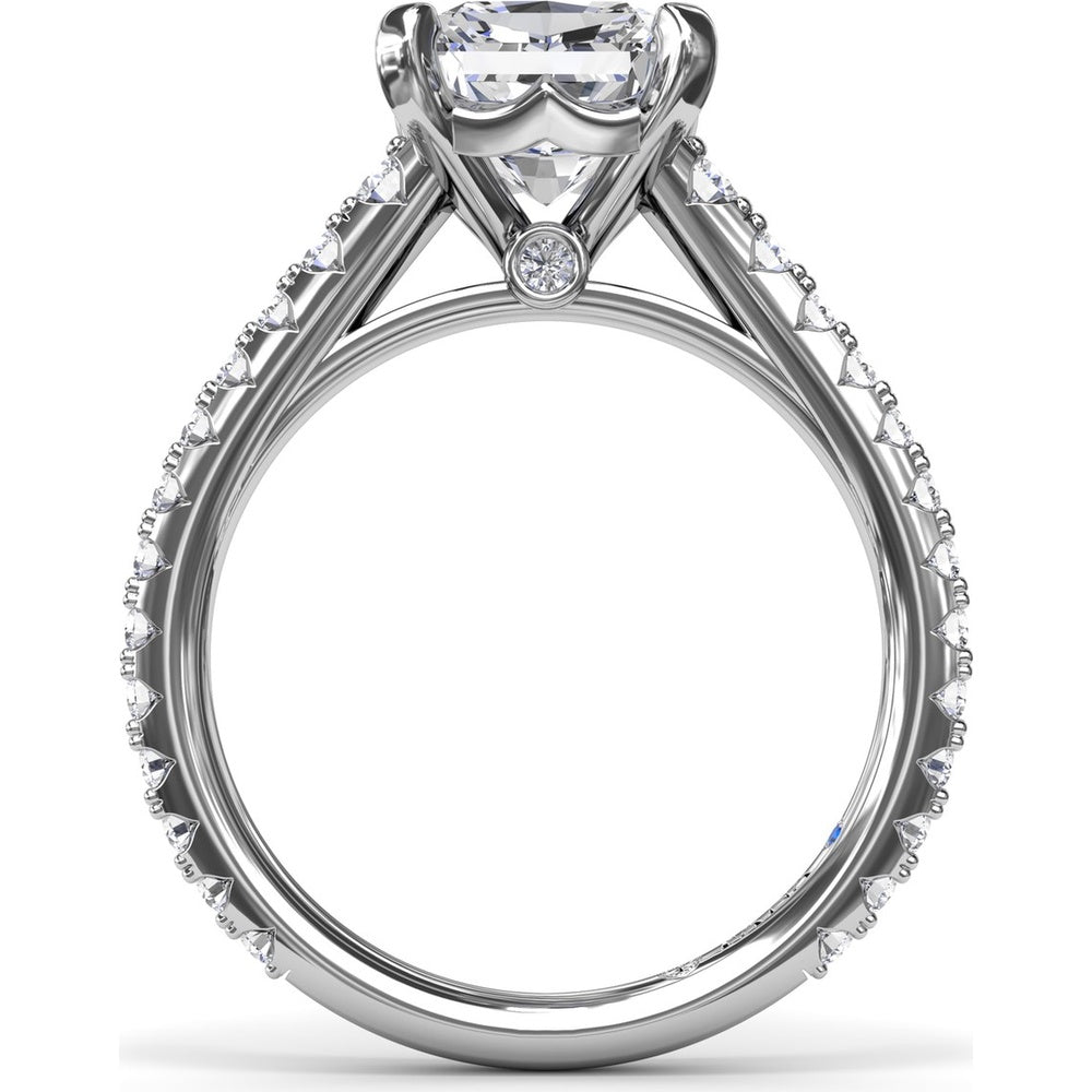 Engagement Ring Setting with Graduated Pavé Shank and Hidden Diamond Accent by Fana - 0.73 Carat Total Diamond Weight