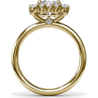 Engagement Ring Setting with Graduated Round Diamond Halo by Fana - 0.64 Carat Total Diamond Weight