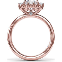 Engagement Ring Setting with Graduated Round Diamond Halo by Fana - 0.64 Carat Total Diamond Weight