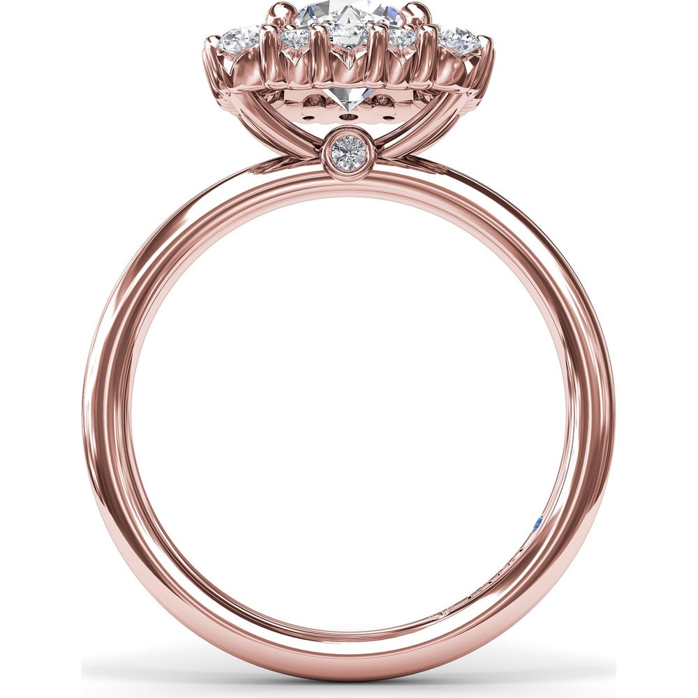 Engagement Ring Setting with Graduated Round Diamond Halo by Fana - 0.64 Carat Total Diamond Weight