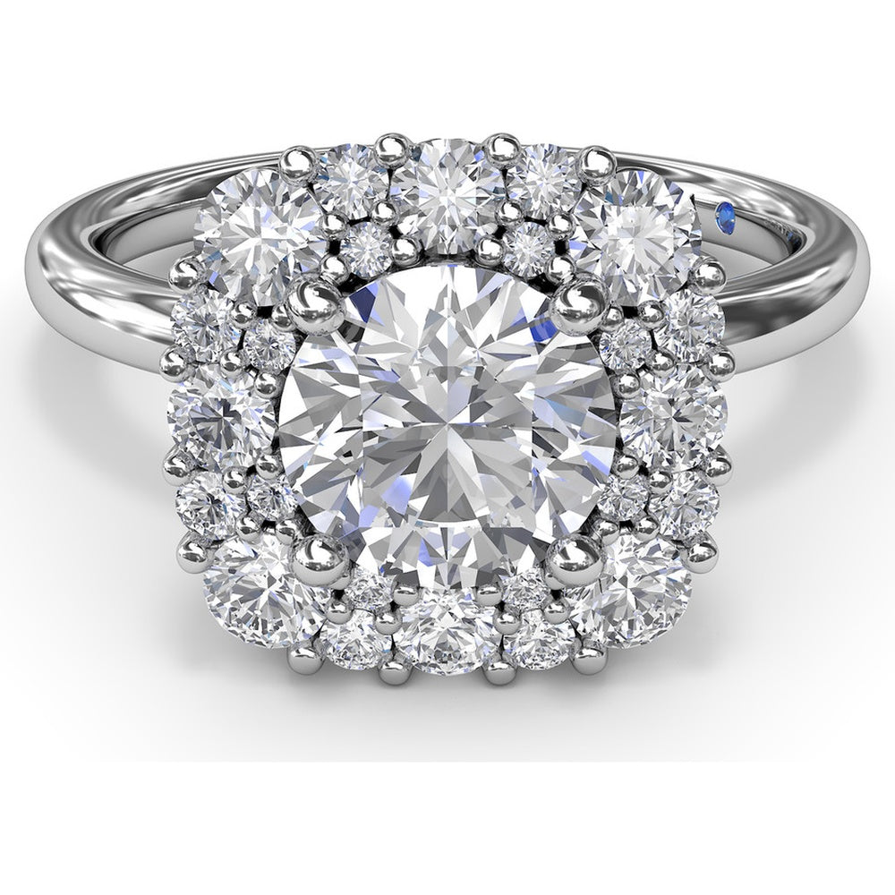 Engagement Ring Setting with Graduated Round Diamond Halo by Fana - 0.64 Carat Total Diamond Weight