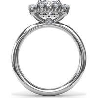 Engagement Ring Setting with Graduated Round Diamond Halo by Fana - 0.64 Carat Total Diamond Weight