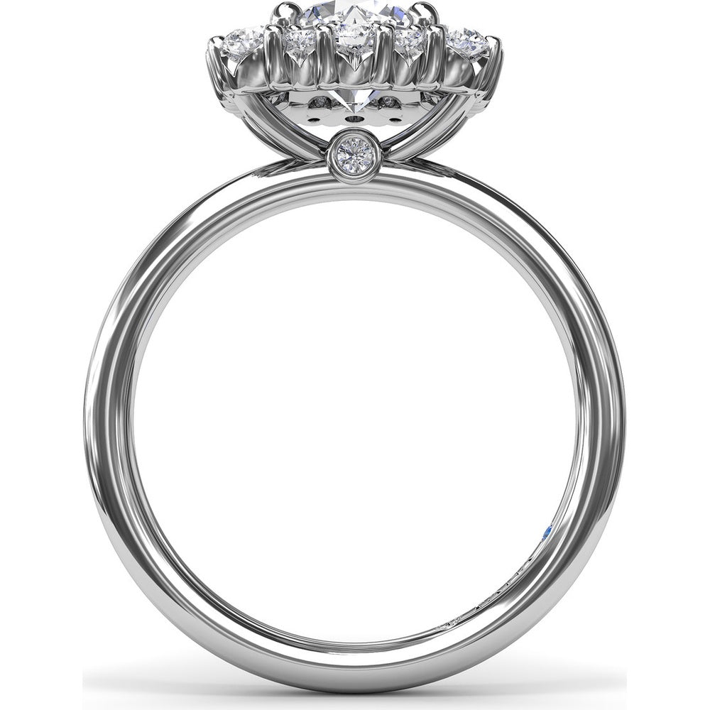 Engagement Ring Setting with Graduated Round Diamond Halo by Fana - 0.64 Carat Total Diamond Weight