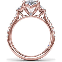 Engagement Ring Setting with Half-Moon Shaped Marquise and Round Diamond Accents by Fana - 0.67 Carat Total Diamond Weight