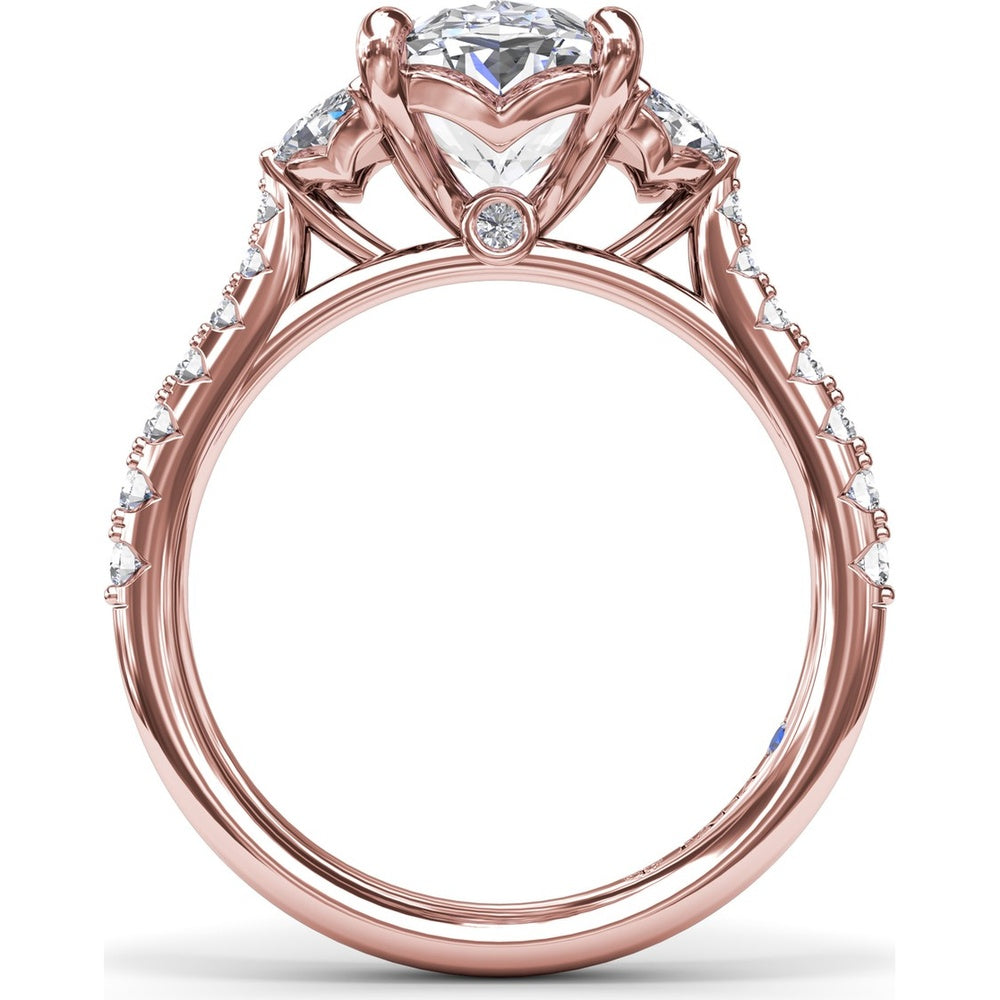 Engagement Ring Setting with Half-Moon Shaped Marquise and Round Diamond Accents by Fana - 0.67 Carat Total Diamond Weight