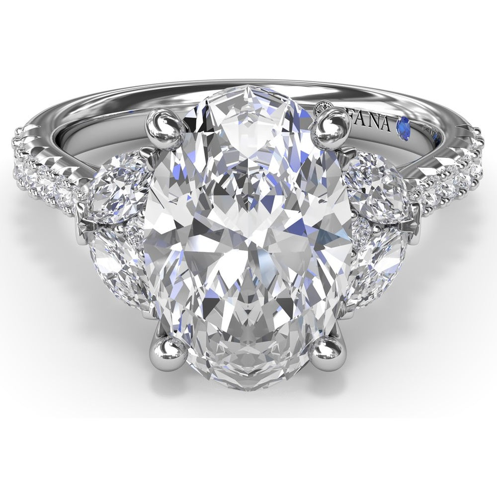 Engagement Ring Setting with Half-Moon Shaped Marquise and Round Diamond Accents by Fana - 0.67 Carat Total Diamond Weight