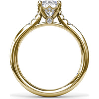 Engagement Ring Setting with Hidden Halo and Split Shank Round Diamond Accents by Fana - 0.16 Carat Total Diamond Weight