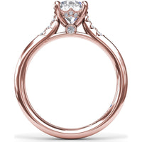 Engagement Ring Setting with Hidden Halo and Split Shank Round Diamond Accents by Fana - 0.16 Carat Total Diamond Weight