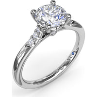 Engagement Ring Setting with Hidden Halo and Split Shank Round Diamond Accents by Fana - 0.16 Carat Total Diamond Weight