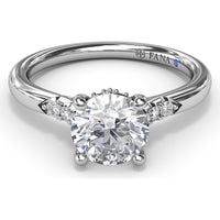 Engagement Ring Setting with Hidden Halo and Split Shank Round Diamond Accents by Fana - 0.16 Carat Total Diamond Weight