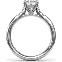 Engagement Ring Setting with Hidden Halo and Split Shank Round Diamond Accents by Fana - 0.16 Carat Total Diamond Weight