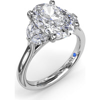 Engagement Ring Setting with Marquise and Round Side Stones - 0.40 Carat Total Side Stone Weight by Fana