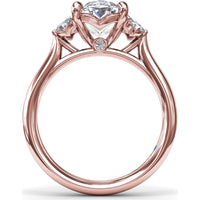 Engagement Ring Setting with Marquise and Round Side Stones - 0.40 Carat Total Side Stone Weight by Fana