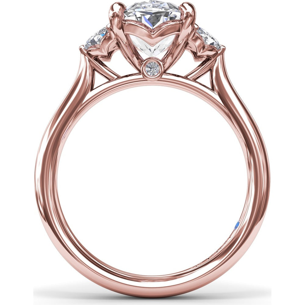 Engagement Ring Setting with Marquise and Round Side Stones - 0.40 Carat Total Side Stone Weight by Fana