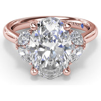 Engagement Ring Setting with Marquise and Round Side Stones - 0.40 Carat Total Side Stone Weight by Fana