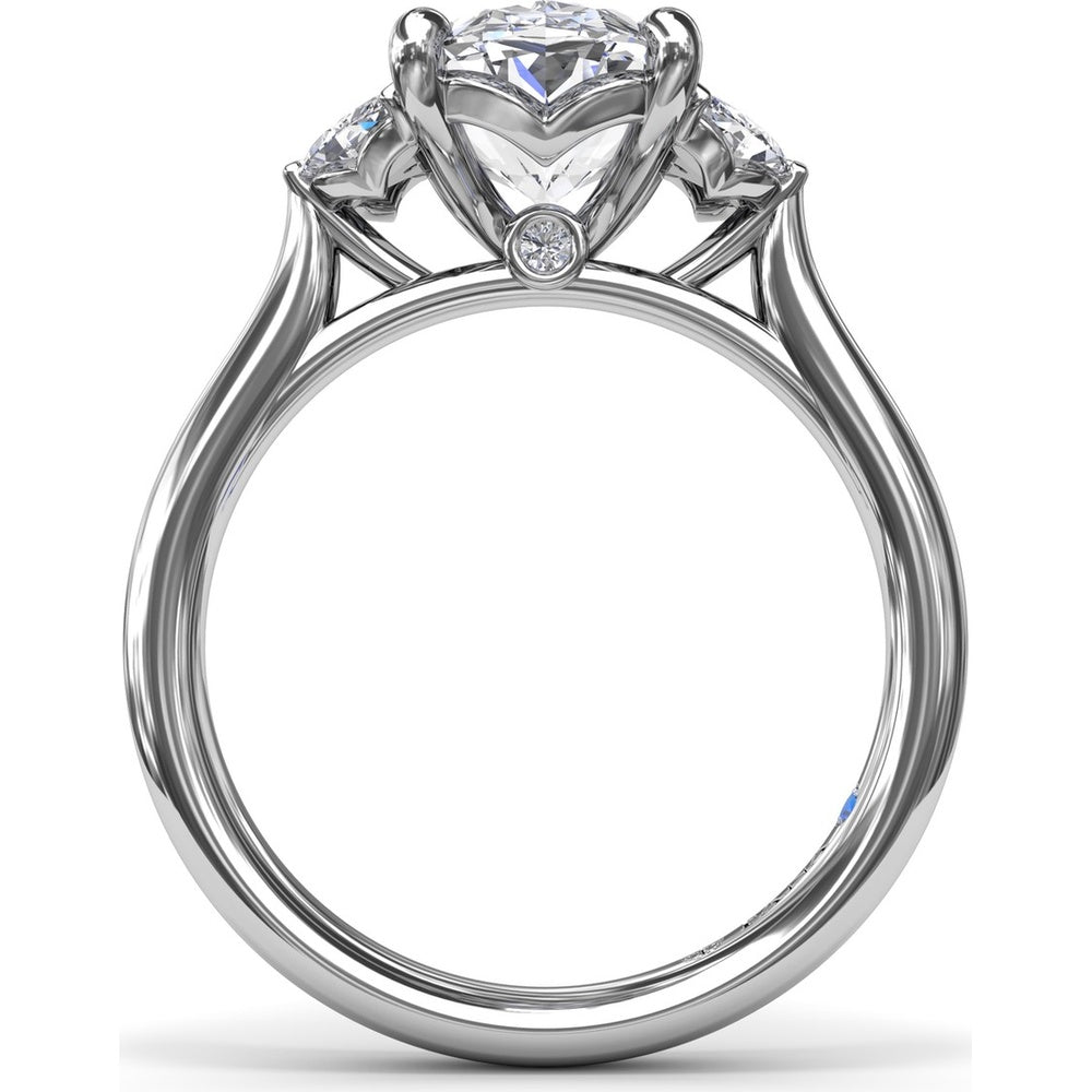 Engagement Ring Setting with Marquise and Round Side Stones - 0.40 Carat Total Side Stone Weight by Fana