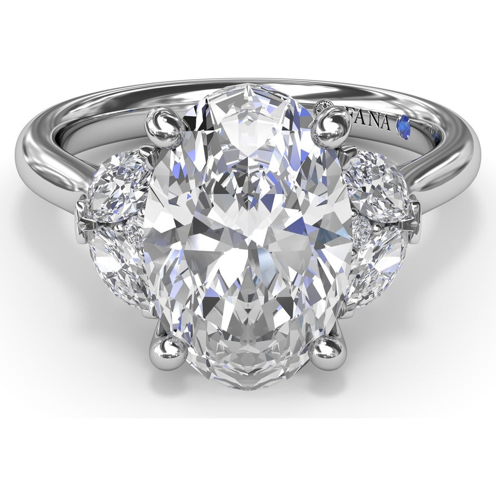 Engagement Ring Setting with Marquise and Round Side Stones - 0.40 Carat Total Side Stone Weight by Fana