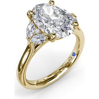 Engagement Ring Setting with Marquise and Round Side Stones - 0.40 Carat Total Side Stone Weight by Fana