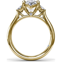 Engagement Ring Setting with Marquise and Round Side Stones - 0.40 Carat Total Side Stone Weight by Fana
