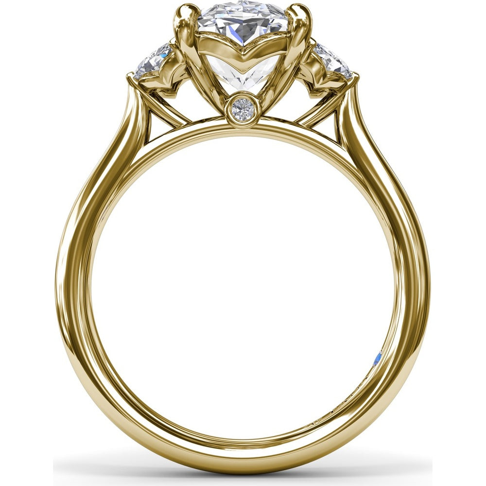 Engagement Ring Setting with Marquise and Round Side Stones - 0.40 Carat Total Side Stone Weight by Fana