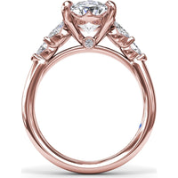 Engagement Ring Setting with Marquise Side Stones and Tapered Band - 0.50 Carat Total Side Stone Weight by Fana