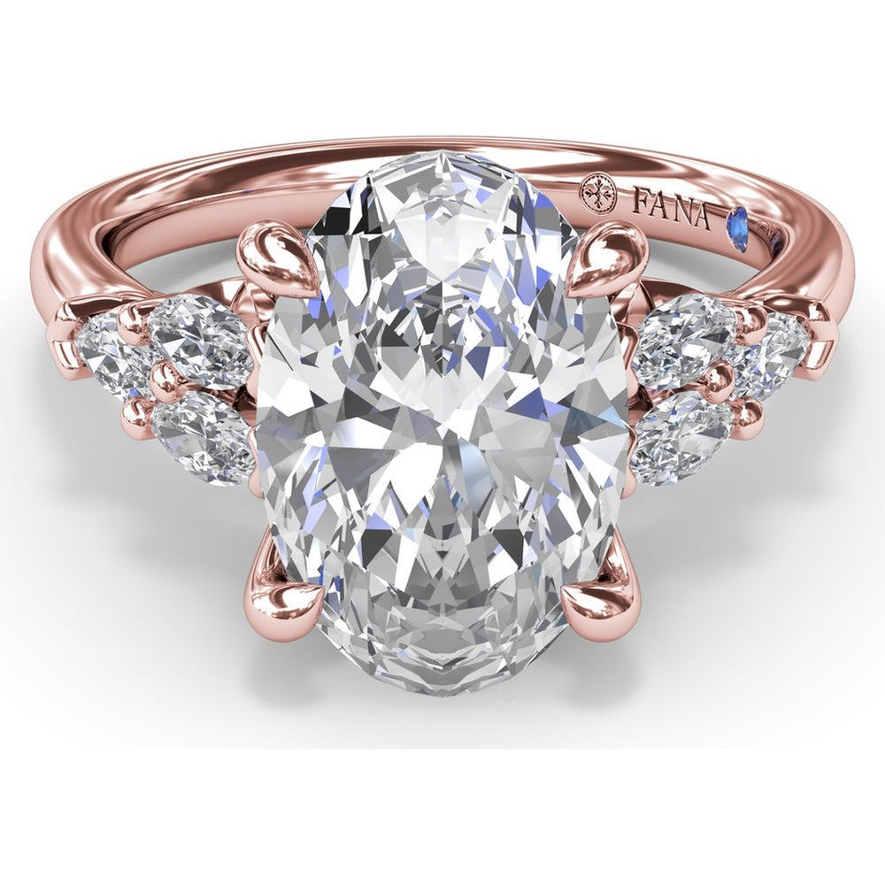 Engagement Ring Setting with Marquise Side Stones and Tapered Band - 0.50 Carat Total Side Stone Weight by Fana