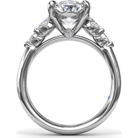Engagement Ring Setting with Marquise Side Stones and Tapered Band - 0.50 Carat Total Side Stone Weight by Fana