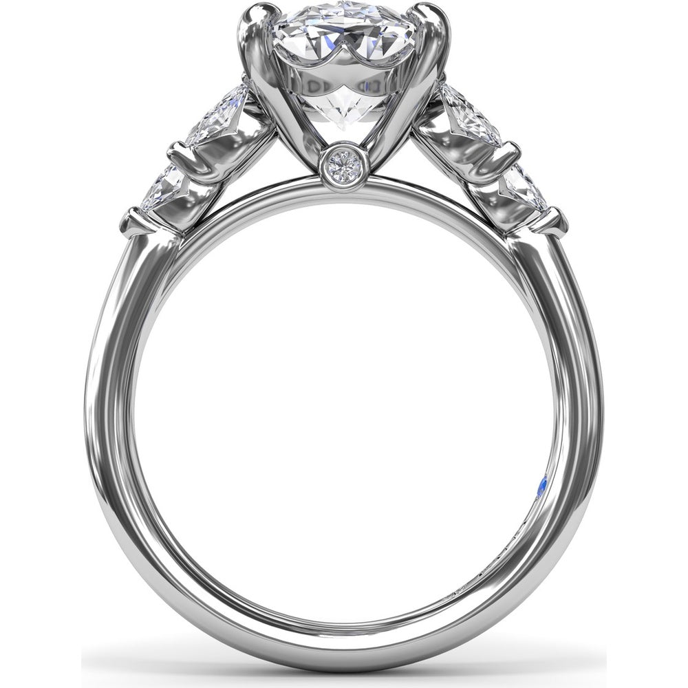 Engagement Ring Setting with Marquise Side Stones and Tapered Band - 0.50 Carat Total Side Stone Weight by Fana