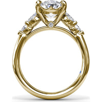 Engagement Ring Setting with Marquise Side Stones and Tapered Band - 0.50 Carat Total Side Stone Weight by Fana
