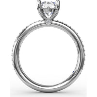 Engagement Ring Setting with Pavé Diamond Band and Bead-Set Prongs by Fana - 0.27 Carat Total Diamond Weight