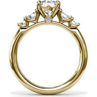 Engagement Ring Setting with Round Side Stones and Peek-A-Boo Diamond by Fana - 0.36 Carat Total Diamond Weight