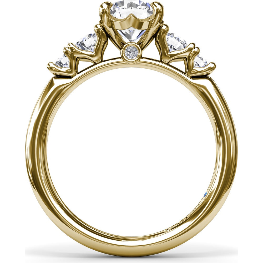 Engagement Ring Setting with Round Side Stones and Peek-A-Boo Diamond by Fana - 0.36 Carat Total Diamond Weight
