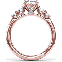 Engagement Ring Setting with Round Side Stones and Peek-A-Boo Diamond by Fana - 0.36 Carat Total Diamond Weight