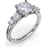 Engagement Ring Setting with Round Side Stones and Peek-A-Boo Diamond by Fana - 0.36 Carat Total Diamond Weight