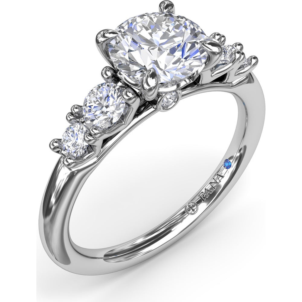 Engagement Ring Setting with Round Side Stones and Peek-A-Boo Diamond by Fana - 0.36 Carat Total Diamond Weight