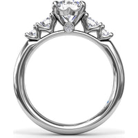 Engagement Ring Setting with Round Side Stones and Peek-A-Boo Diamond by Fana - 0.36 Carat Total Diamond Weight
