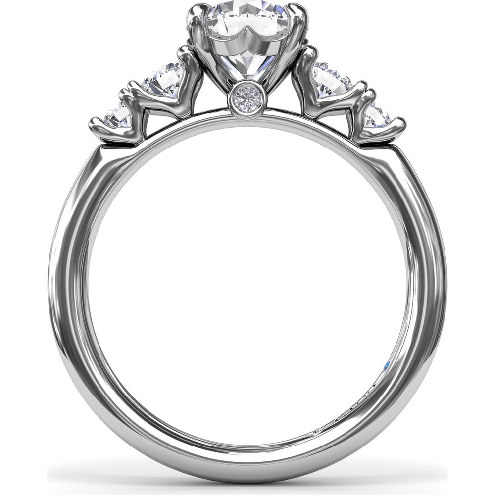 Engagement Ring Setting with Round Side Stones and Peek-A-Boo Diamond by Fana - 0.36 Carat Total Diamond Weight