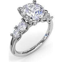 Engagement Ring Setting with Shared-Prong Round Diamond Accents by Fana - 0.55 Carat Total Diamond Weight