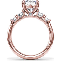 Engagement Ring Setting with Shared-Prong Round Diamond Accents by Fana - 0.55 Carat Total Diamond Weight