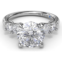 Engagement Ring Setting with Shared-Prong Round Diamond Accents by Fana - 0.55 Carat Total Diamond Weight