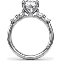 Engagement Ring Setting with Shared-Prong Round Diamond Accents by Fana - 0.55 Carat Total Diamond Weight