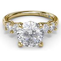 Engagement Ring Setting with Shared-Prong Round Diamond Accents by Fana - 0.55 Carat Total Diamond Weight
