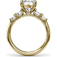Engagement Ring Setting with Shared-Prong Round Diamond Accents by Fana - 0.55 Carat Total Diamond Weight